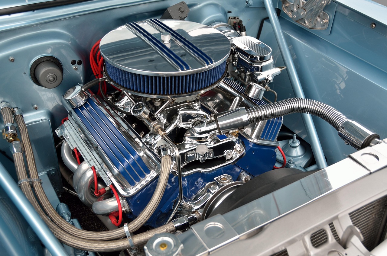 a picture of a beautiful engine bay